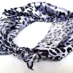 Σατέν φουλάρι, Leopard, άσπρο-μαύρο
