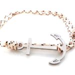 Ατσάλινο βραχιόλι, Anchor, μπεζ-καφέ