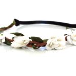 Braided headband, Roses, λευκό