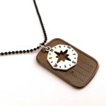Military necklace, Black ID-Compass