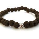 Βραχιόλι με χάντρες λάβας, χακί