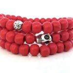 Wooden bracelet set, κόκκινο