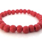 Wooden bracelet, κόκκινο