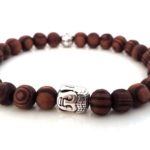 Wooden bracelet, Buddha, φυσικό