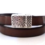 Δερμάτινο βραχιόλι, Fingerprint, καφέ