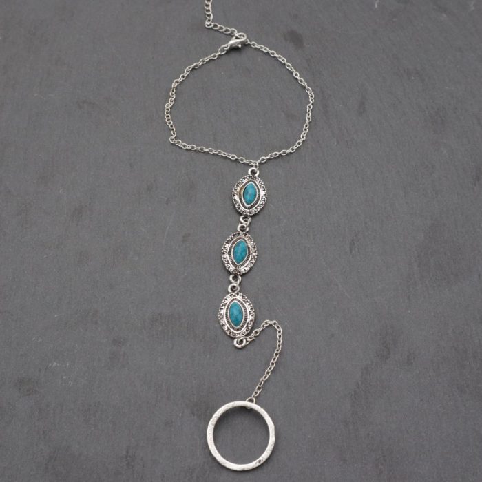 Boho βραχιόλι με δαχτυλίδι bracering