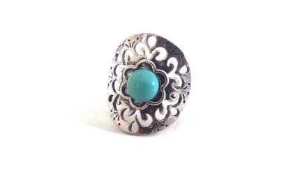 Boho δαχτυλίδι με γαλάζια πέτρα