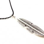 Military necklace, Feather, ασημί