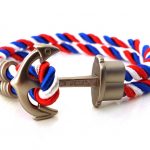 Twisted bracelet, Anchor, γαλάζιο-λευκό-κόκκινο