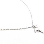 Κοντό ατσάλινο κολιέ, Flamingo, ασημί