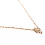 Κοντό ατσάλινο κολιέ, Cactus, ροζ χρυσό