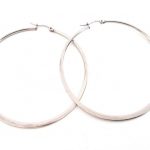 Ατσάλινα σκουλαρίκια κρίκοι Pressed, large, ασημί