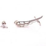 Σετ σκουλαρίκια Ear climber, Wing, ασημί