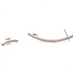 Σετ σκουλαρίκια Ear climber, Curve, ασημί