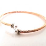 Ατσάλινο βραχιόλι Wired, Pearls, ροζ-χρυσό