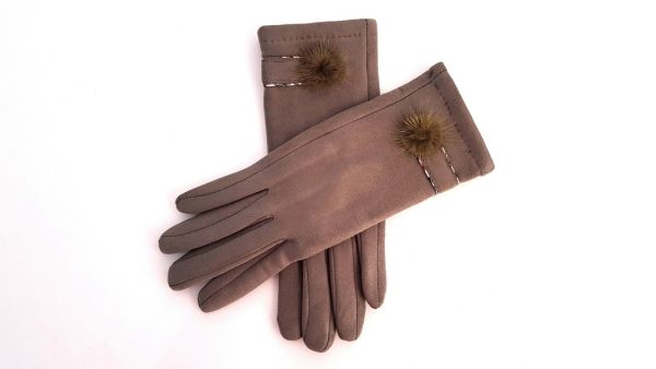 Gloves, Fur ball, χακί