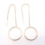 Needle circles earrings, χρυσό