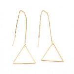 Needle triangles earrings, χρυσό