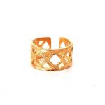 Μπρούτζινο χυτό δαχτυλίδι με σχέδιο Χ.