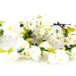 Bachelorette set, White roses wreath