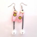 Smile ribbon σκουλαρίκια, ροζ