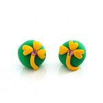Clover studs, πράσινο