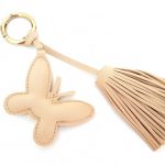 Tassel key ring, Butterfly, μπεζ