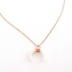 Κοντό ατσάλινο κολιέ, Horn, λευκό