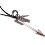 Leather necklace, Shaft, ασημί