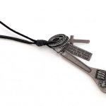 Leather necklace, Tool, ασημί
