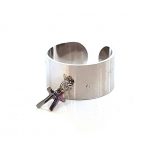 Crosses steel ring, ασημί