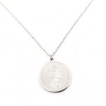 Κοντό ατσάλινο κολιέ, Elizabeth, ασημί