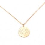 Κοντό ατσάλινο κολιέ, Eye, ροζ χρυσό