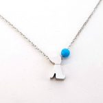 Κοντό ατσάλινο κολιέ, Dog, ασημί