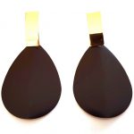 Black metal earrings, Drops