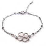 Ατσάλινο βραχιόλι με τετράφυλλο τριφύλλι