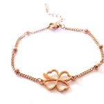 Ατσάλινο βραχιόλι με τετράφυλλο τριφύλλι