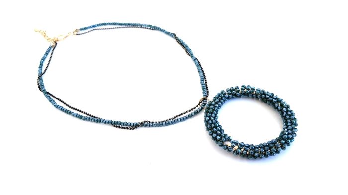 Necklace with beaded beads