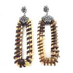 Ψάθινα σκουλαρίκια με στρας