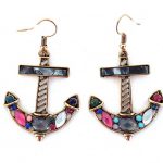Κρεμαστά πολύχρωμα σκουλαρίκια σε σχήμα άγκυρας
