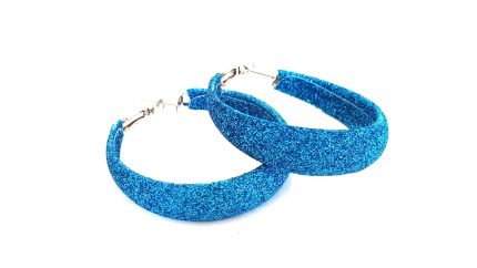 Σκουλαρίκια κρίκοι με glitter