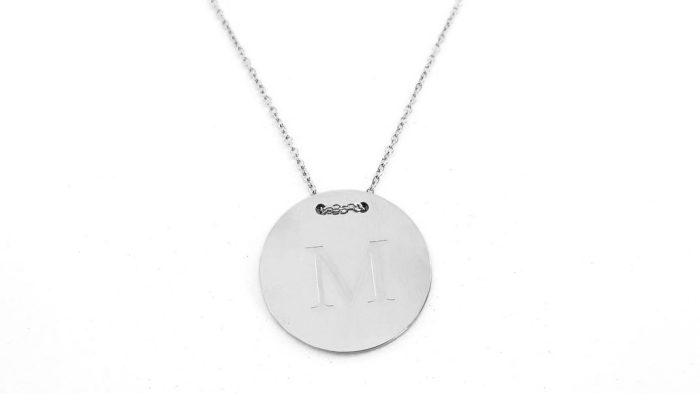 Steel monogram necklace