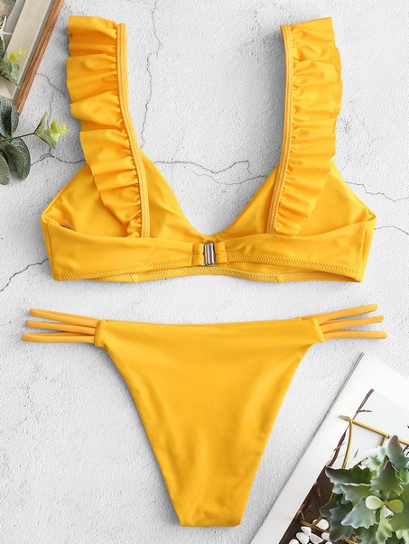 Bikini swimsuit with straps