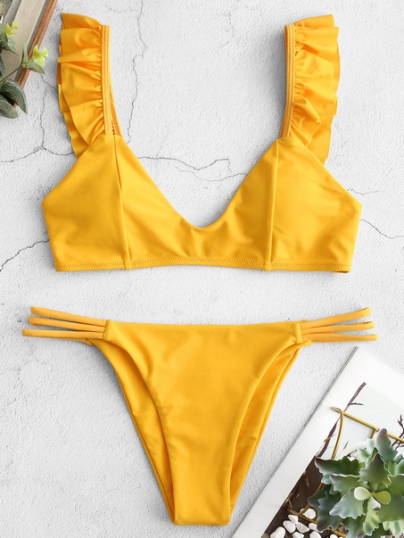 Bikini swimsuit with straps