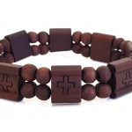 Ανδρικό βραχιόλι από ξύλο με σταυρό