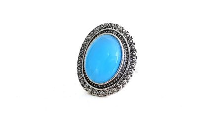 Ασημένιο 925 δαχτυλίδι με γαλάζια πέτρα