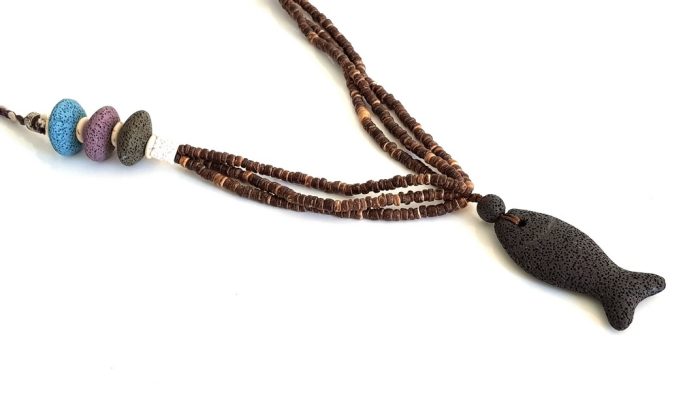 Necklace with lava