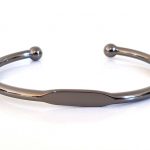 Μπρούτζινο βραχιόλι ταυτότητα με μπίλιες