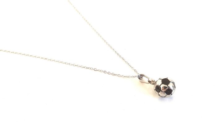 Steel short necklace with ball