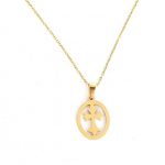 Κοντό ατσάλινο κολιέ με σταυρό